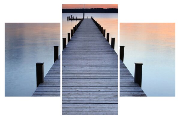 Tablou - Ponton de la Lacul Starnberger, Bavaria, Germania (90x60 cm)