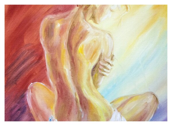 Tablou - Imaginea unei femei care se odihnește, pictură în ulei (70x50 cm)
