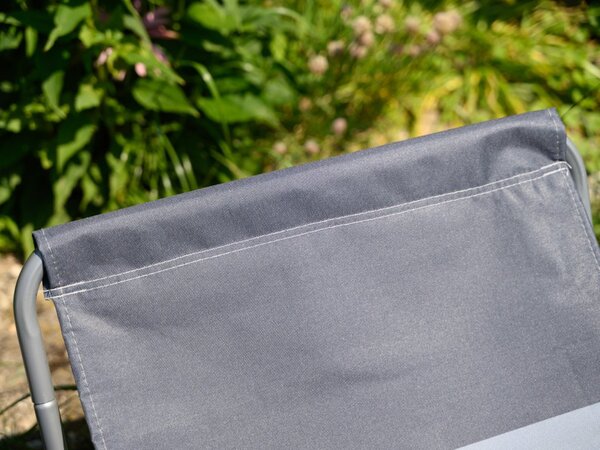 Set de 2 sezlonguri pliante pentru plaja SAND, dungi gri