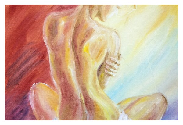 Tablou - Imaginea unei femei care se odihnește, pictură în ulei (90x60 cm)