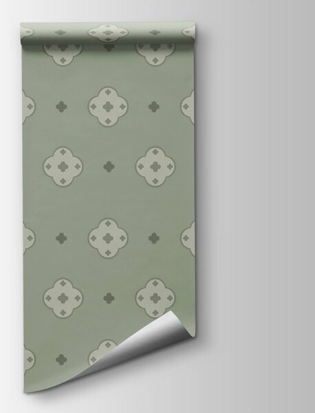Fototapet Model cu cruci pe fond verde, Fototapet moderne, Fototapet populare, t00655 - Tapeko.ro