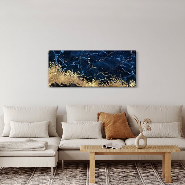 Tablou - Marmură albastru închis (120x50 cm)