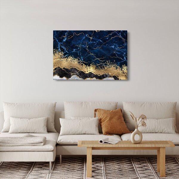 Tablou - Marmură albastru închis (90x60 cm)