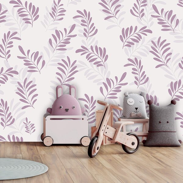 Fototapet Modelul frunzelor violet, Fototapet frunze, Fototapet populare, t00660v1 - Tapeko.ro