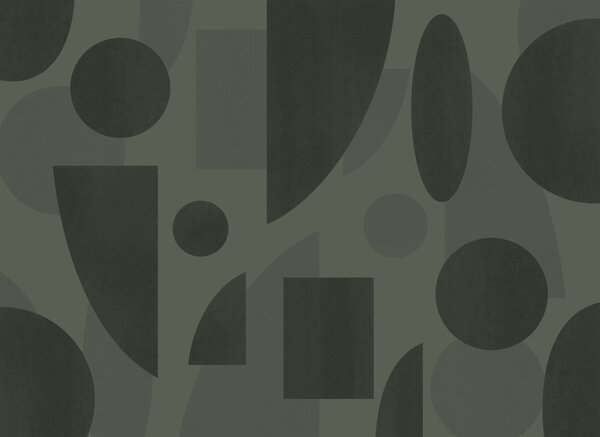 Fototapet Forme geometrice gri și negre, Fototapet abstracte, Fototapet populare, t00662 - Tapeko.ro