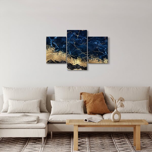 Tablou - Marmură albastru închis (90x60 cm)
