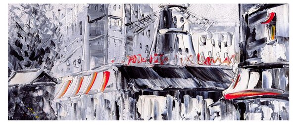 Tablou - Strada din Paris, pictură în ulei (120x50 cm)