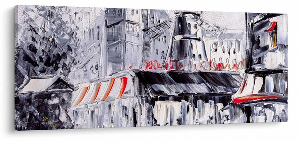 Tablou - Strada din Paris, pictură în ulei (120x50 cm)