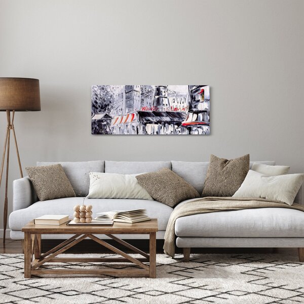 Tablou - Strada din Paris, pictură în ulei (120x50 cm)