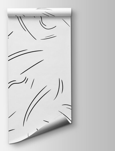 Fototapet Linii negre pe fond alb, Fototapet abstracte, Fototapet populare, t00665 - Tapeko.ro