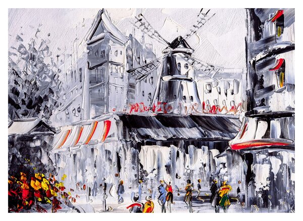 Tablou - Strada din Paris, pictură în ulei (70x50 cm)