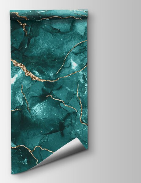 Fototapet Design elegant cu accente teal și calde, Fototapet marmură, Fototapet populare, u70782 - Tapeko.ro