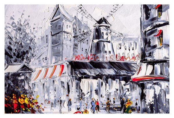 Tablou - Strada din Paris, pictură în ulei (90x60 cm)