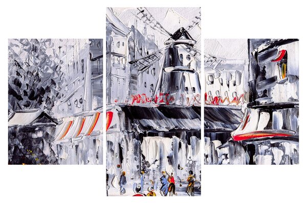 Tablou - Strada din Paris, pictură în ulei (90x60 cm)