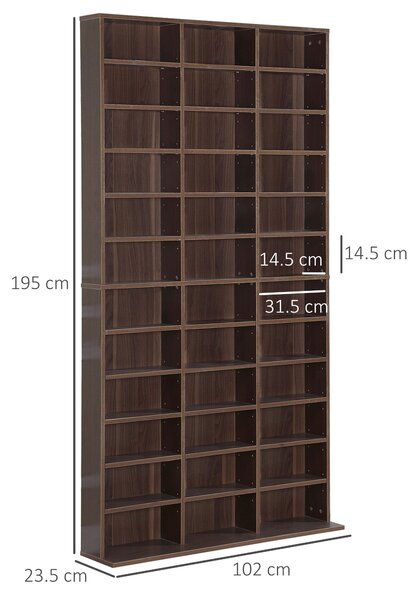 Biblioteca perete pentru camera,birou ,Sarcina 50kg,195x102x23.5cm,maro HOMCOM | Aosom Romania
