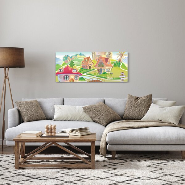 Tablou - Orășel colorat (120x50 cm)
