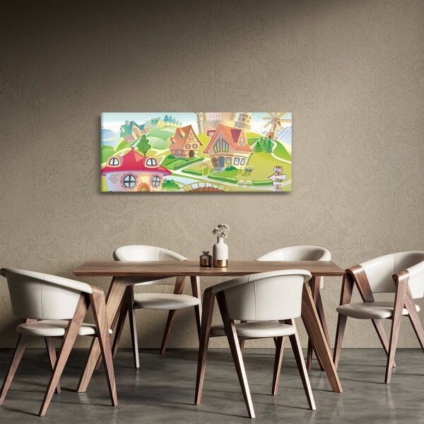 Tablou - Orășel colorat (120x50 cm)