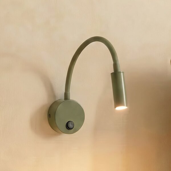 TK Lighting Aplică Lagos, verde măslin/negru, G9, înălțime 45 cm, metal, reglabil, Verde, dormitor, Metal
