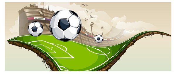 Tablou - Teren de fotbal (120x50 cm)