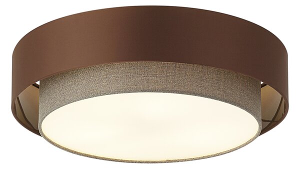 Plafonieră modernă bronz închis cu taupe 50cm 3 lumini - Drum Duo