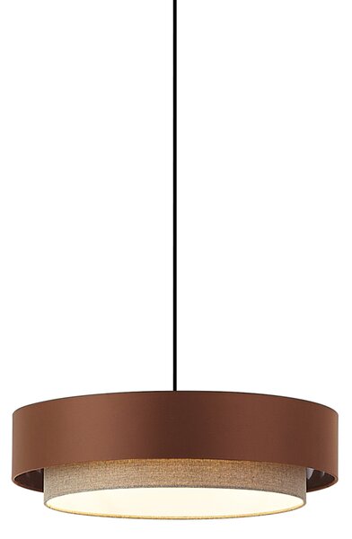Lampă suspendată modernă bronz închis cu taupe 50cm 3 lumini - Drum Duo
