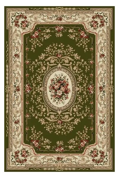 Covor verde cu medalion 568 Selectează mărime: 100 X 200