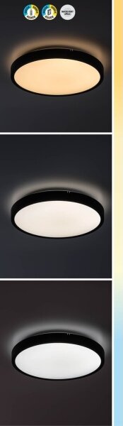 Plafonieră LED dimabilă pentru baie Rabalux 71438 ALENZO LED/24W/230V IP44 negru + telecomandă