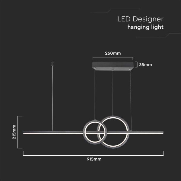 Lustră LED pe cablu LED/15W/230V 4000K negru