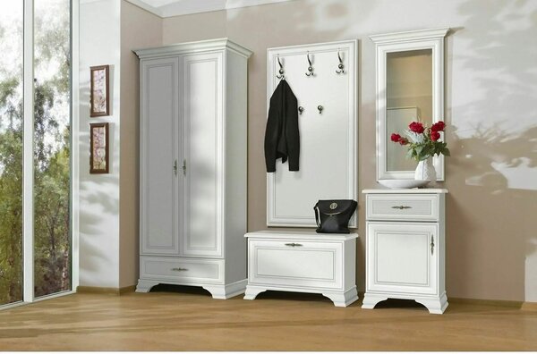 Comoda alba cu picioare IDENTO, PAL/MDF, 54x35x83 cm