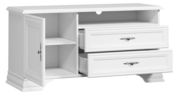 Comoda TV IDENTO B, alb, PAL, 125x44x64 cm
