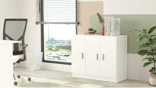 Comoda 956LCS1503, alb, PAL melaminat, 89x38x74 cm