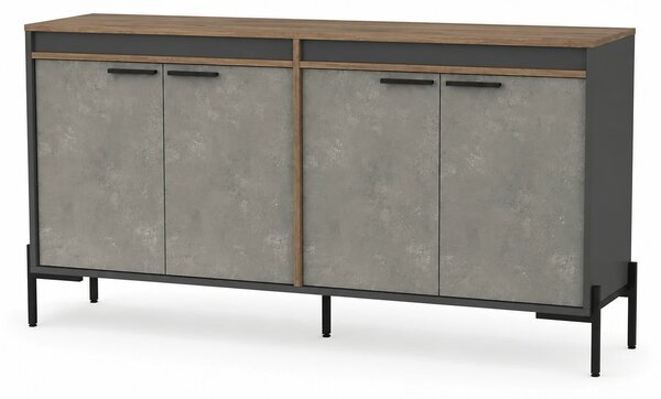 Comoda VS5 - CGA, gri/nuc, PAL melaminat/metal, 184x45x92 cm