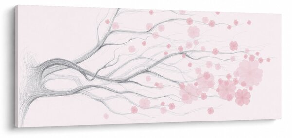 Tablou - Flori roz (120x50 cm)