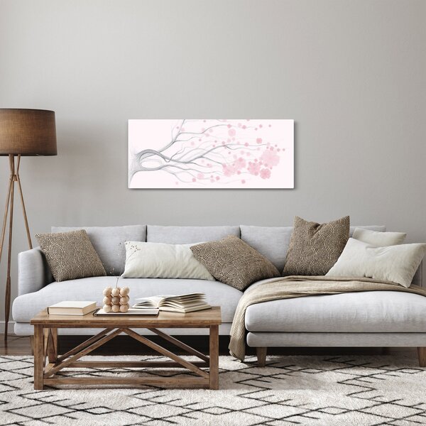 Tablou - Flori roz (120x50 cm)