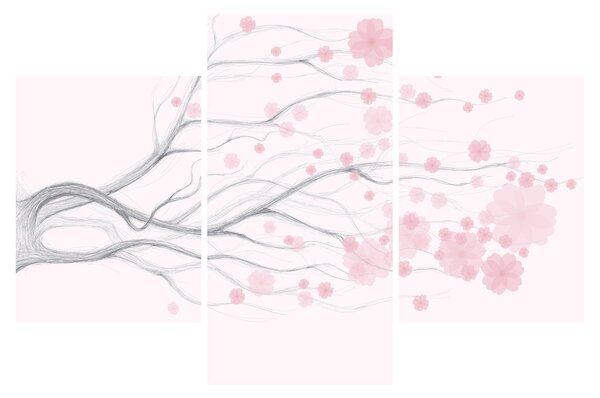 Tablou - Flori roz (90x60 cm)
