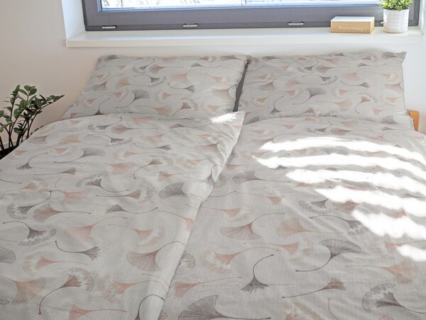 Lenjerie de pat din crep Ginkgo - 140 x 200 cm / 70 x 90 cm