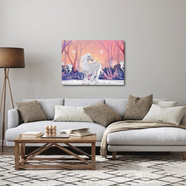 Tablou - Unicorn în pădurea fermecată (70x50 cm)