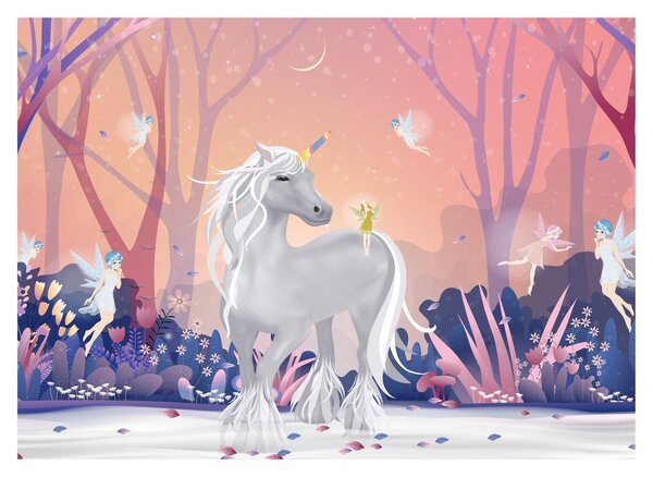 Tablou - Unicorn în pădurea fermecată (70x50 cm)