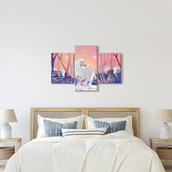 Tablou - Unicorn în pădurea fermecată (90x60 cm)
