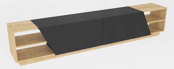 Comoda TV RHODES, stejar/gri antracit, PAL melaminat, 240x37x47 cm