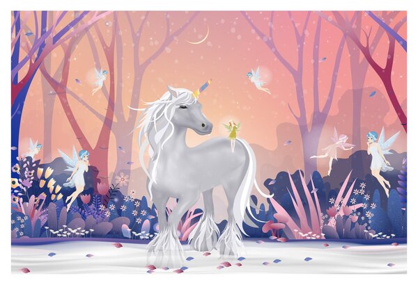 Tablou - Unicorn în pădurea fermecată (90x60 cm)