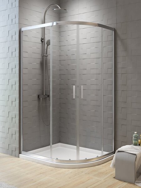 New Trendy New Varia cabină de duș 120x85 cm semicircular crom luciu/sticlă transparentă K-0509