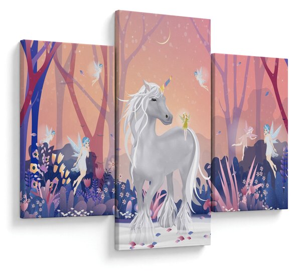Tablou - Unicorn în pădurea fermecată (90x60 cm)