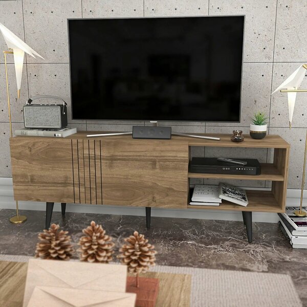 Comoda TV RONAS, nuc, PAL melaminat, 160x35x39 cm