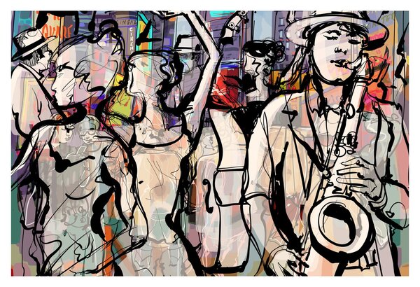 Tablou - Seara de jazz (90x60 cm)