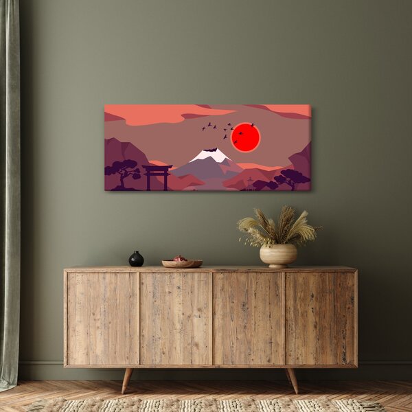 Tablou - Ilustrație a Muntelui Fuji (120x50 cm)