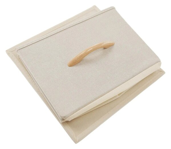 Comoda HAZEL TYP 1, bej/maro, MDF/metal/lemn/material textil, 31x29x99