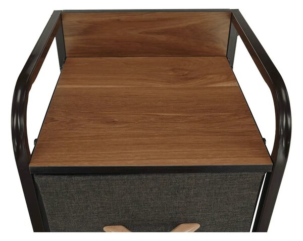 Comoda HAZEL TYP 1, bej/maro, MDF/metal/lemn/material textil, 31x29x99