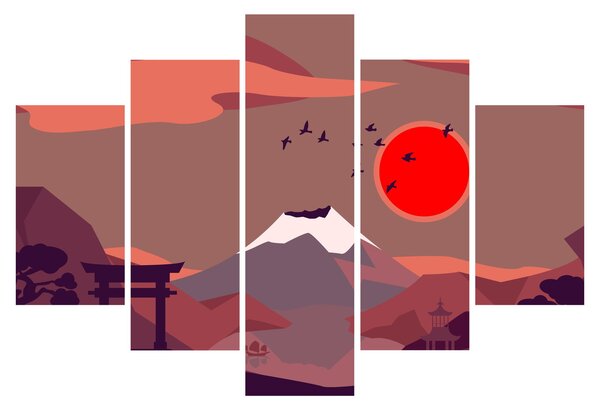 Tablou - Ilustrație a Muntelui Fuji (150x105 cm)