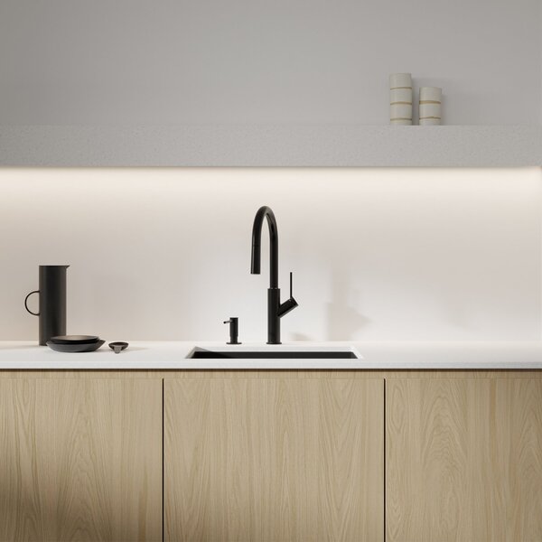 Omnires Bend baterie bucătărie pe picior negru BE6455BL